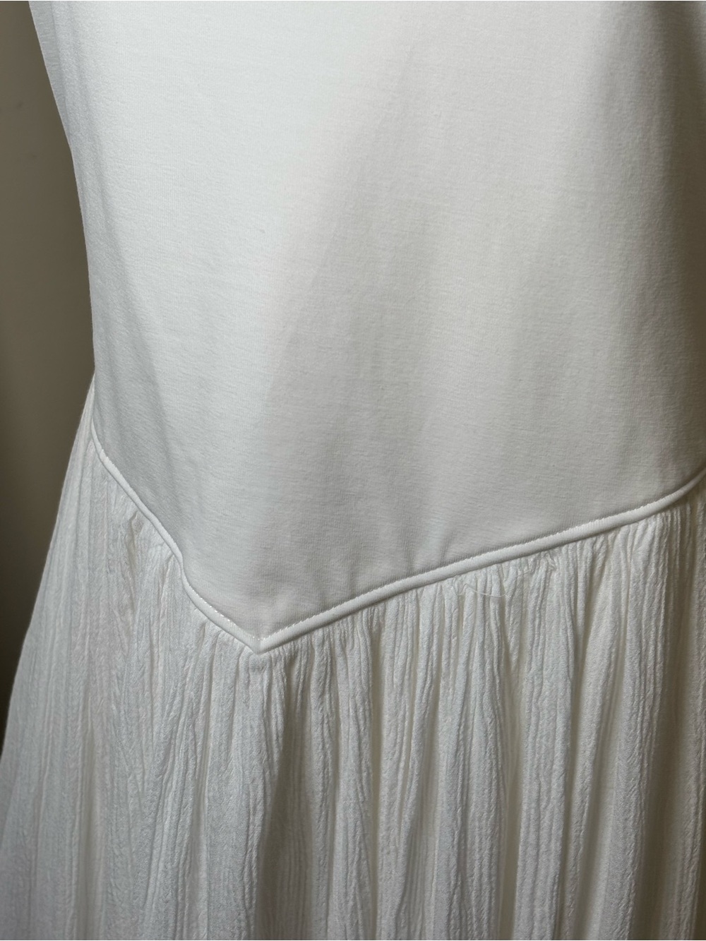 Aerie White Basque V-Waist Gauze Maxi Dress Adjustable Straps Size L - Picture 4 of 8